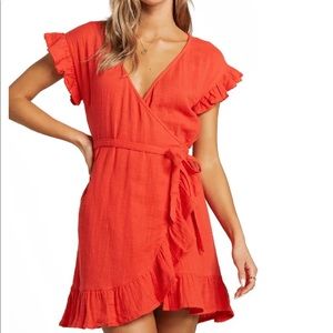EUC Billabong Ruffle Wrap Minidress size Medium